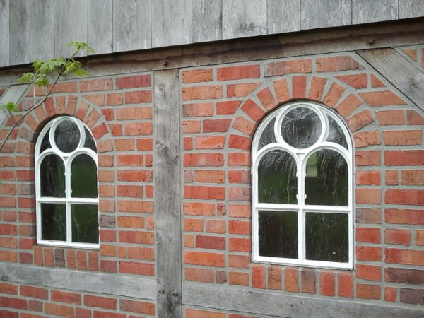 Gussfenster, Stallfenster,Eisenfenster mit Bogen, Kirchenfenster 74x45 cm