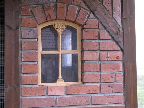 Neu! Schönes verziertes Gussfenster mit Bogen Stallfenster 48 x 30cm