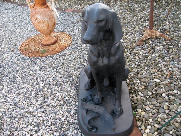 Neu Lebensgroß 2x Jagdhund, Schnepfe, Hund, Golden Retriever, Skulptur, Gusseisen