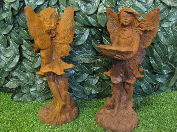 Große Elfe, Engel Skulpture, Fabelwesen, Flügel, Vogeltränke, Hase