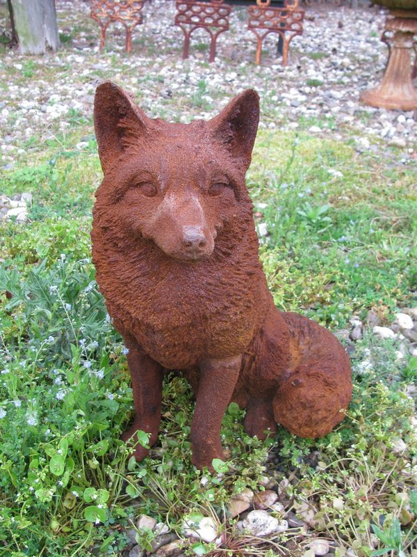 Neu!! Fuchs, Figur, Tier Skulptur, Gusseisen
