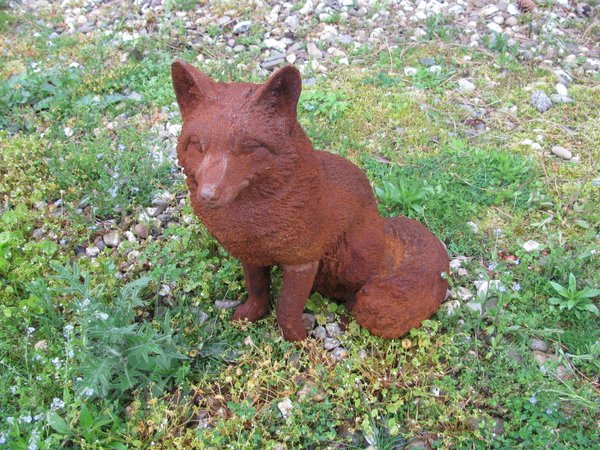 Neu!! Fuchs, Figur, Tier Skulptur, Gusseisen