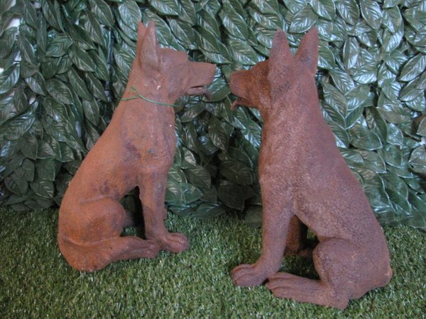 Schäferhund, Welpe, Labrador, Hund, Golden Retriever, Skulptur, Gusseisen