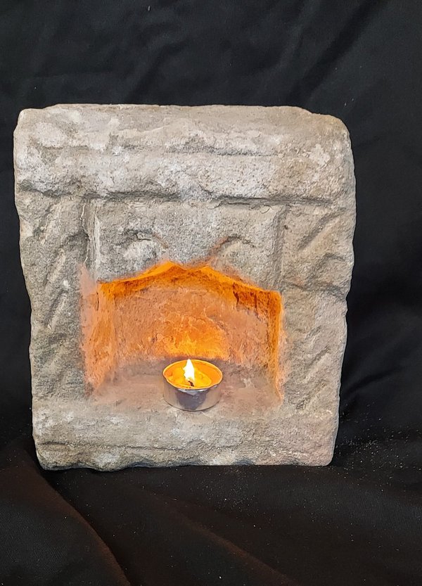 Altar, Tempel, Gebetsstein, Indien, Sandstein, Kerzenständer, B1, Tempelstein