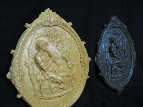 Pan, Gott, Jugendstil, Kaminplatte, Relief, Antikes Motiv, Hirtengott, Sohn, Elfenbein
